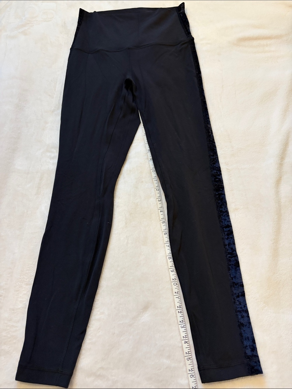 lululemon athletica Black Leggings with Velvet Side Stripe